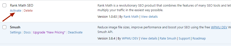 Install Rank Math Plugin
